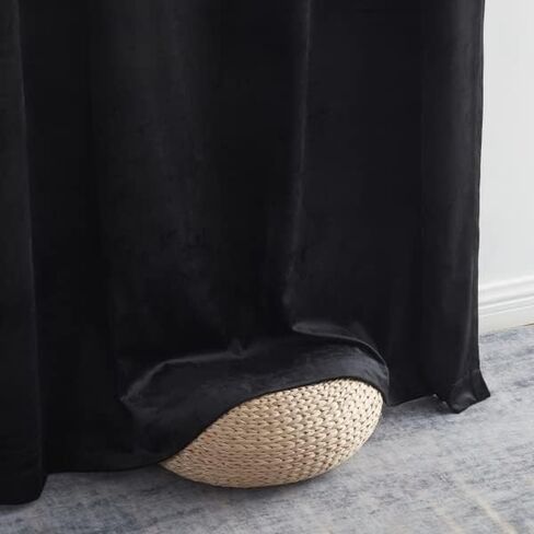 HLC.ME Lopez Velvet Premium Soft Light Filtering Back Tab Rod Pocket Window معالجة ستائر لغرفة النوم وغرفة المعيشة - مجموعة من لوحتين (طول 54 × 84 بوصة، وردي فاتح) in Kuwait