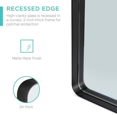 Best Choice Products 36in Framed Round Wall Mirror for Bathroom Vanity, Bedroom, Bathroom, Living Room, Home Décor w/High Clarity Reflection, Anti-Blast Film - Matte Gold in Saudi Arabia