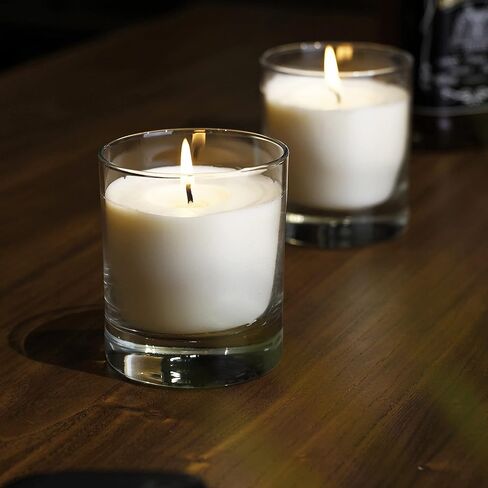 Jar Candle, 8oz Soy Wax Candle(1 Pack),35 Hours Long Burning Pillar Candle, White Pillar Candle in 10oz Old-Fashioned Whiskey Glass in Saudi Arabia