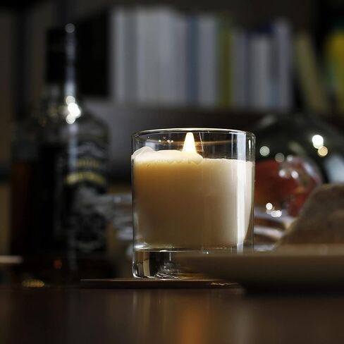 Jar Candle, 8oz Soy Wax Candle(1 Pack),35 Hours Long Burning Pillar Candle, White Pillar Candle in 10oz Old-Fashioned Whiskey Glass in Saudi Arabia
