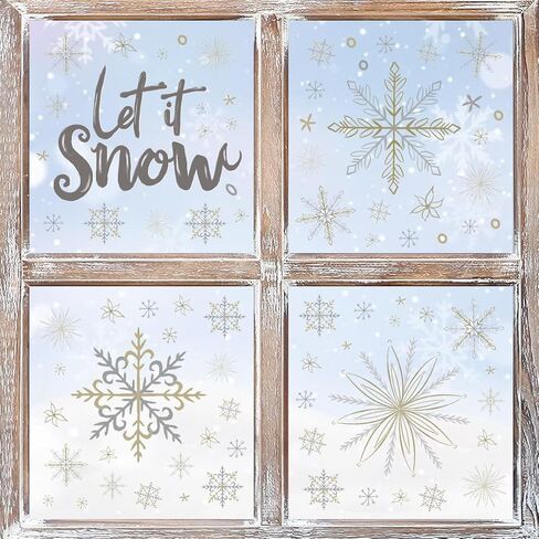 Horaldaily 212 PCS Christmas Window Cling Sticker, Brief Strokes Snow for Home Party Supplies Shop Window Glass Display Decoration in Saudi Arabia