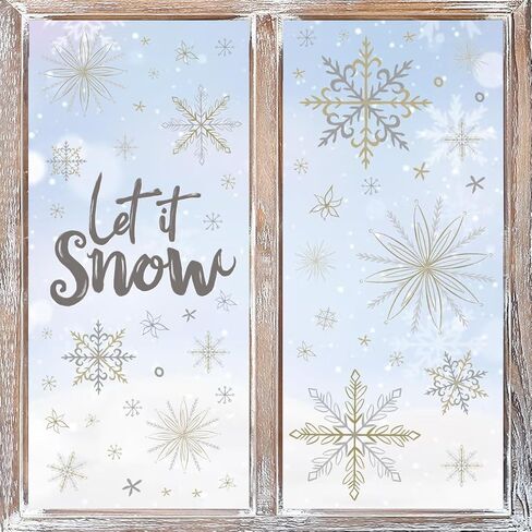 Horaldaily 212 PCS Christmas Window Cling Sticker, Brief Strokes Snow for Home Party Supplies Shop Window Glass Display Decoration in Saudi Arabia