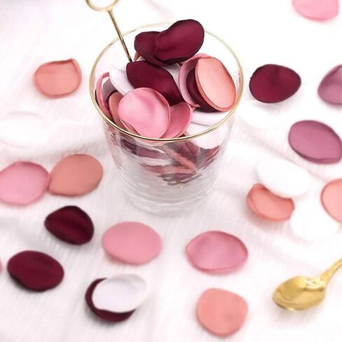 400 قطعة من بتلات الورود الحريرية لتزيين حفلات الزفاف، بتلات زهور بيضاء مختلطة بلون زهري بلش لحفلات الزفاف وزينة طاولة الاستقبال/المشي، بتلات زهور كبيرة للممر وحفلات ما قبل الزفاف in Kuwait