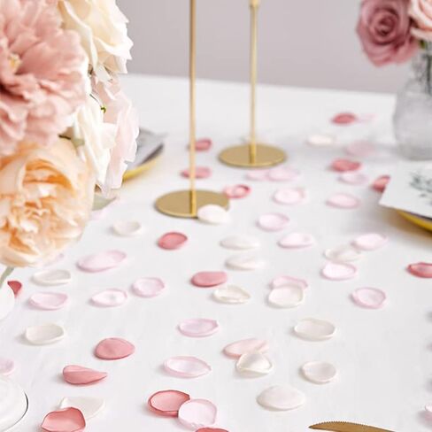 400 قطعة من بتلات الورود الحريرية لتزيين حفلات الزفاف، بتلات زهور بيضاء مختلطة بلون زهري بلش لحفلات الزفاف وزينة طاولة الاستقبال/المشي، بتلات زهور كبيرة للممر وحفلات ما قبل الزفاف in Kuwait