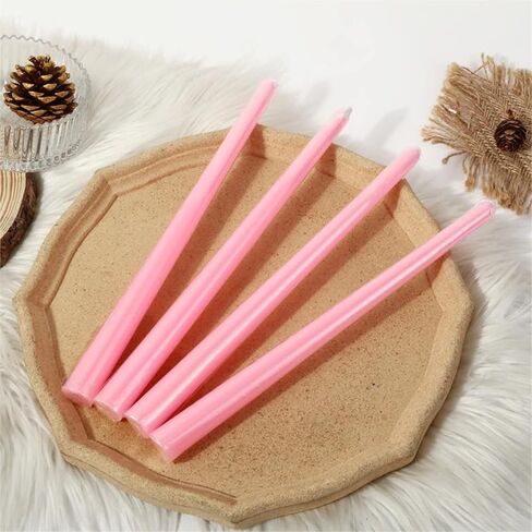 8 inch Taper Candles-Set of 4 Tapered Candle, Tall Candlesticks,Dripless and Smokeless,Home Dinner candle, Party, Wedding, Halloween, Christmas Candles (8 inch, Orange) in Kuwait