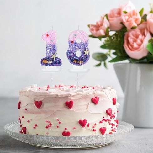 شموع عيد الميلاد، شمعة رقم 5، زينة كعكة عيد ميلاد على شكل حورية البحر، شموع عيد ميلاد سعيد الخامس للكيك، شمعة أرقام وردية أرجوانية على شكل حورية البحر لتزيين حفلات أعياد الميلاد in Kuwait