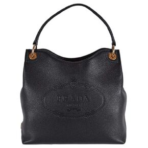 Prada Women's Vitello Daino Black Leather Satchel Bag Handbag 1BC051 in Kuwait