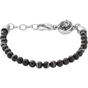 Diesel Stainless Steel and Beaded Bracelet for Men