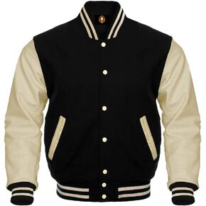 Bomber Baseball Varsity Letterman Jacket Leather Sleeves Wool Body Team Colors Option in Saudi Arabia
