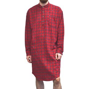 قميص نوم رجالي من Lee Valley مصنوع من القطن الأيرلندي الأصلي (صغير، LV27 Red Tartan) in Kuwait