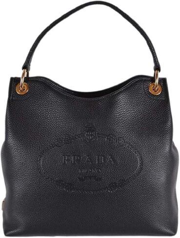 Prada Women's Vitello Daino Black Leather Satchel Bag Handbag 1BC051 in Kuwait