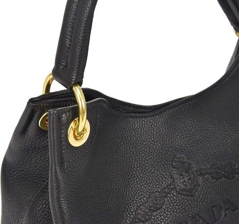 Prada Women's Vitello Daino Black Leather Satchel Bag Handbag 1BC051 in Kuwait