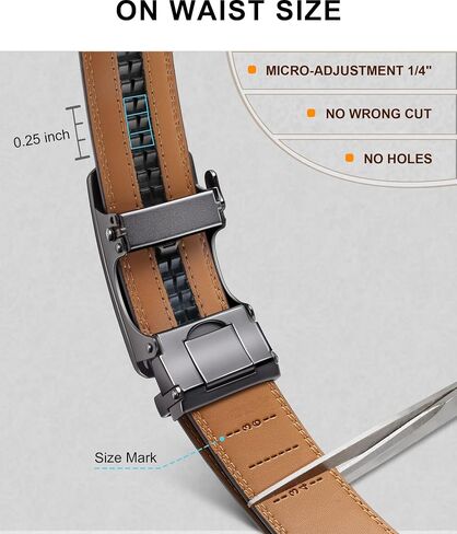 BULLIANT Men's Belt,Slide Ratchet Belt For Gift Men Dress Pant Shirt Oxfords,Trim To Fit in Saudi Arabia