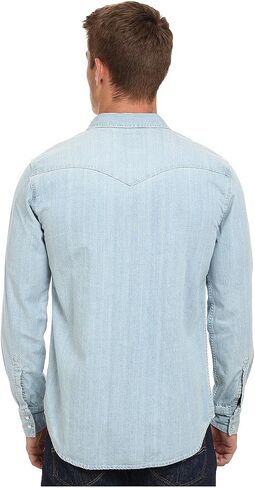 Levi's Men's Standard Barstow Denim Western Snap-Up Shirt in Saudi Arabia