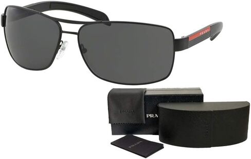 Prada PS54IS Rectangle Sunglasses For Men+ BUNDLE With Designer iWear Complimentary Eyewear Kit in Saudi Arabia