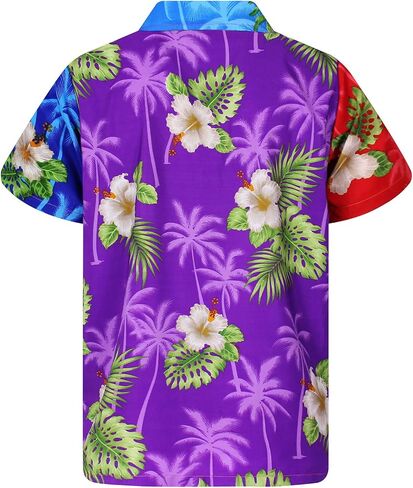 V.H.O. Funky Hawaiian Shirt for Men Shortsleeve Front-Pocket Casual Button Down Small Flower in Kuwait