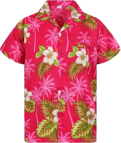 V.H.O. Funky Hawaiian Shirt for Men Shortsleeve Front-Pocket Casual Button Down Small Flower in Kuwait