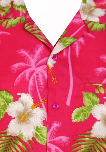 V.H.O. Funky Hawaiian Shirt for Men Shortsleeve Front-Pocket Casual Button Down Small Flower in Kuwait