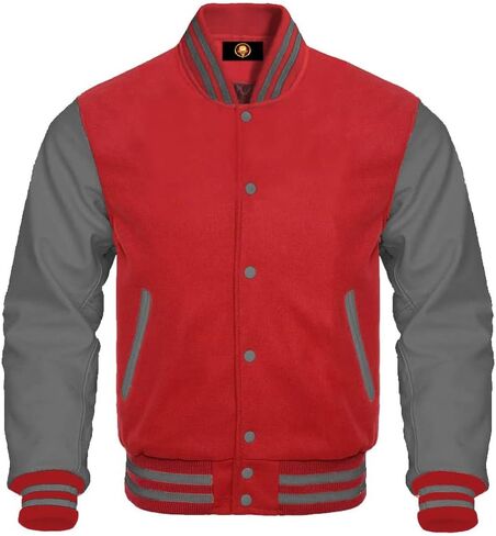 Bomber Baseball Varsity Letterman Jacket Leather Sleeves Wool Body Team Colors Option in Saudi Arabia