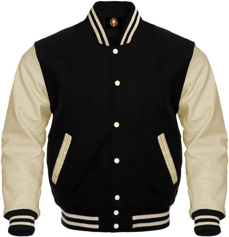 Bomber Baseball Varsity Letterman Jacket Leather Sleeves Wool Body Team Colors Option in Saudi Arabia