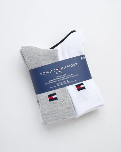 Tommy Hilfiger Unisex Kids' Athletic Socks - Cushioned Crew Socks (6 Pack) in Saudi Arabia