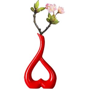 VanEnjoy 10 inches Heart Shaped Black Ceramic Vase Statues, Decorative Vase Home Decoration Furnishing Pottery in Saudi Arabia