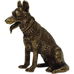 DMtse Chinese Brass Mini Dog Decor Statue Figurines for Animal Sculpture Feng Shui for Good Luck and Prosperity Collectibles Gift in Saudi Arabia