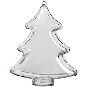 BESTOYARD 10PCS 10cm DIY Clear Plastic Fillable Christmas Tree Shaped Ball Craft Ornament Hang Decorations in Saudi Arabia
