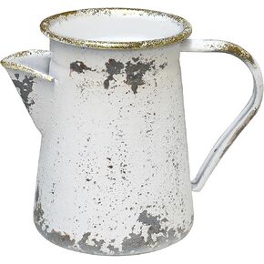 Vintage Metal Milk Jug Vase Rustic Vase Flower Vase Farmhouse Vase Small Vases for Flowers Vintage Decorative Pitcher Vase Decorations Flower Vases for Centerpieces