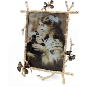 Metal Frame Picture Frame 4x6 inch Photo Display for Desk (Golden)