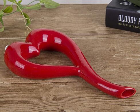 VanEnjoy 10 inches Heart Shaped Black Ceramic Vase Statues, Decorative Vase Home Decoration Furnishing Pottery in Kuwait