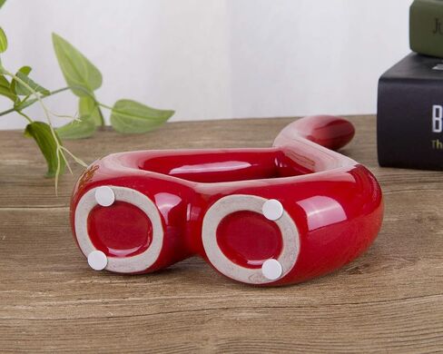 VanEnjoy 10 inches Heart Shaped Black Ceramic Vase Statues, Decorative Vase Home Decoration Furnishing Pottery in Kuwait