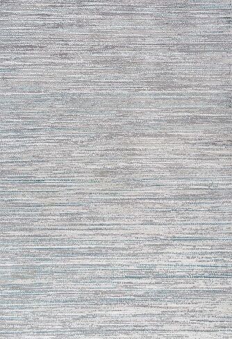 JONATHAN Y SOR200A-8 Loom Modern Strie' سجادة داخلية مخططة سادة كاجوال انتقالية سهلة التنظيف لغرفة النوم وغرفة المعيشة والمطبخ غير متساقطة، 8 أقدام × 10 أقدام، رمادي/أسود in Kuwait