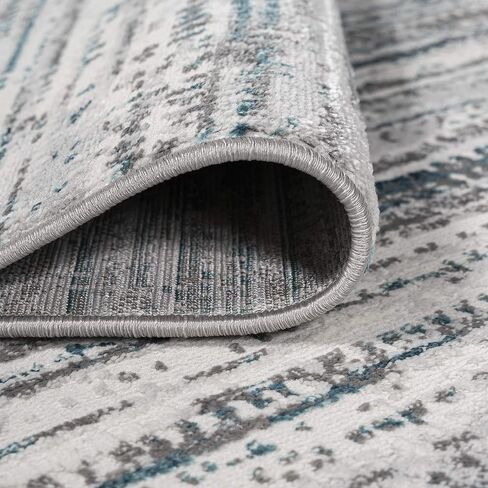 JONATHAN Y SOR200A-8 Loom Modern Strie' سجادة داخلية مخططة سادة كاجوال انتقالية سهلة التنظيف لغرفة النوم وغرفة المعيشة والمطبخ غير متساقطة، 8 أقدام × 10 أقدام، رمادي/أسود in Kuwait