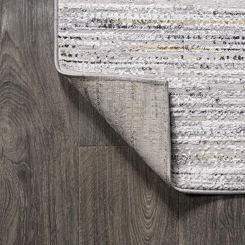 JONATHAN Y SOR200A-8 Loom Modern Strie' سجادة داخلية مخططة سادة كاجوال انتقالية سهلة التنظيف لغرفة النوم وغرفة المعيشة والمطبخ غير متساقطة، 8 أقدام × 10 أقدام، رمادي/أسود in Kuwait
