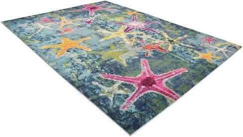 Unique Loom Positano Collection Coastal Modern Bright Colors Starfish Navy Blue Area Rug (8' x 10') in Kuwait