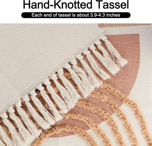 LEEVAN Washable Area Rug 3x5, Durable Bedroom Rug Handmade Entryway Rug Woven Living Room Throw Rug, Farmhouse Nursery Rug Boho Playroom Rug Soft Dining Room Rug Cute Rainbow Rug for Laundry Room in Kuwait