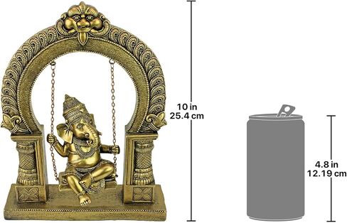 Design Toscano QS93599 Musical Lord Ganesha Hindu Elephant Band Statues, Set of Four Figurines, 3 inches wide, 7 inches tall, Handcast Polyresin, Antique Gold Finish in Saudi Arabia