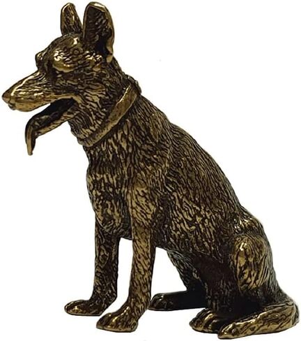 DMtse Chinese Brass Mini Dog Decor Statue Figurines for Animal Sculpture Feng Shui for Good Luck and Prosperity Collectibles Gift in Saudi Arabia