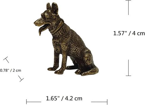 DMtse Chinese Brass Mini Dog Decor Statue Figurines for Animal Sculpture Feng Shui for Good Luck and Prosperity Collectibles Gift in Saudi Arabia