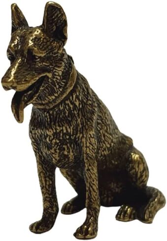DMtse Chinese Brass Mini Dog Decor Statue Figurines for Animal Sculpture Feng Shui for Good Luck and Prosperity Collectibles Gift in Saudi Arabia