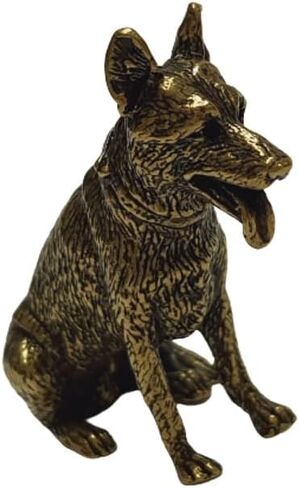 DMtse Chinese Brass Mini Dog Decor Statue Figurines for Animal Sculpture Feng Shui for Good Luck and Prosperity Collectibles Gift in Saudi Arabia
