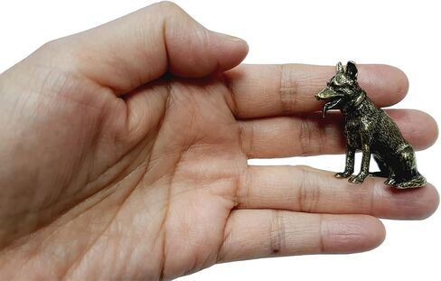 DMtse Chinese Brass Mini Dog Decor Statue Figurines for Animal Sculpture Feng Shui for Good Luck and Prosperity Collectibles Gift in Saudi Arabia