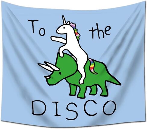 EWRITN إلى الديسكو ملصق ديكور المنزل نسيج، المفروشات مضحك شنقا النوم حزب خلفية الزينة ديكورات المنزل لغرفة المعيشة غرفة نوم (59.1 × 51.2 في) in Kuwait