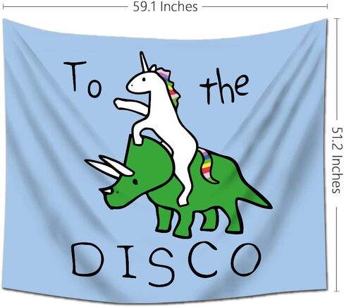 EWRITN إلى الديسكو ملصق ديكور المنزل نسيج، المفروشات مضحك شنقا النوم حزب خلفية الزينة ديكورات المنزل لغرفة المعيشة غرفة نوم (59.1 × 51.2 في) in Kuwait