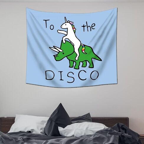 EWRITN إلى الديسكو ملصق ديكور المنزل نسيج، المفروشات مضحك شنقا النوم حزب خلفية الزينة ديكورات المنزل لغرفة المعيشة غرفة نوم (59.1 × 51.2 في) in Kuwait