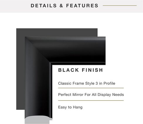 MCS 66978 Simplicity Mirror, 21.5 Inch x 25.5 Inch, Black in Saudi Arabia