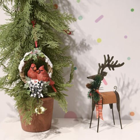 Decorative Hanging Ornaments Cardinal Decorations - Christmas Cardinal Ornaments Set of 2 3.03 * 0.32 * 4.33 Inch Newman House Studio in Kuwait