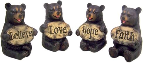 Home Originality Set of 4 Bears of Grace Figurines Holding Inspirational Plaques, 3 1/4 Inch in Saudi Arabia