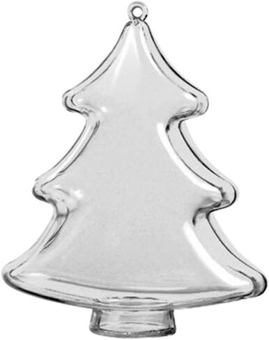 BESTOYARD 10PCS 10cm DIY Clear Plastic Fillable Christmas Tree Shaped Ball Craft Ornament Hang Decorations in Saudi Arabia